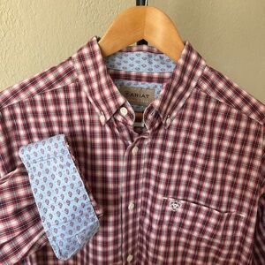 Ariat Plaid Red Button Up Shirt